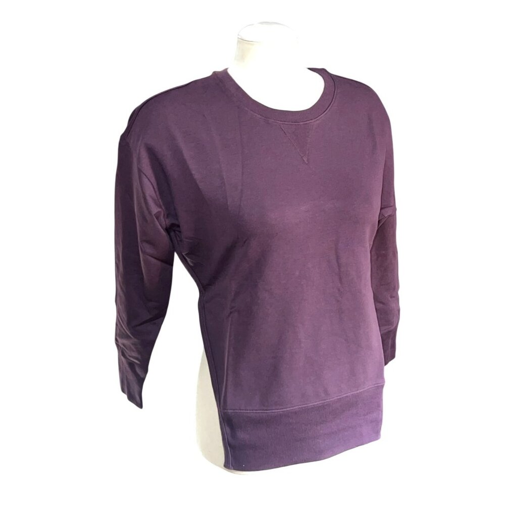 Universal Standard Split Hem Long Sleeve Crewneck Sweater Sz 4XS Purple (00-0 XS - Picture 6 of 11